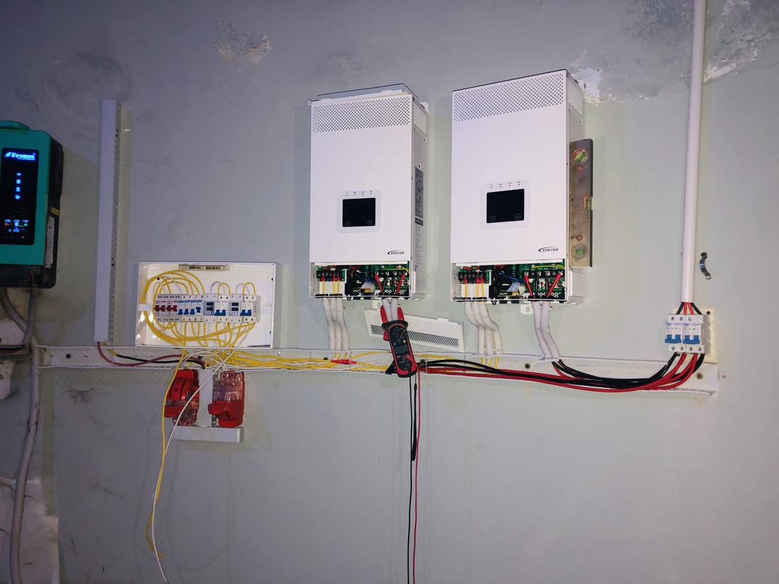 Inverters and batteries at Aladand, Batkhela